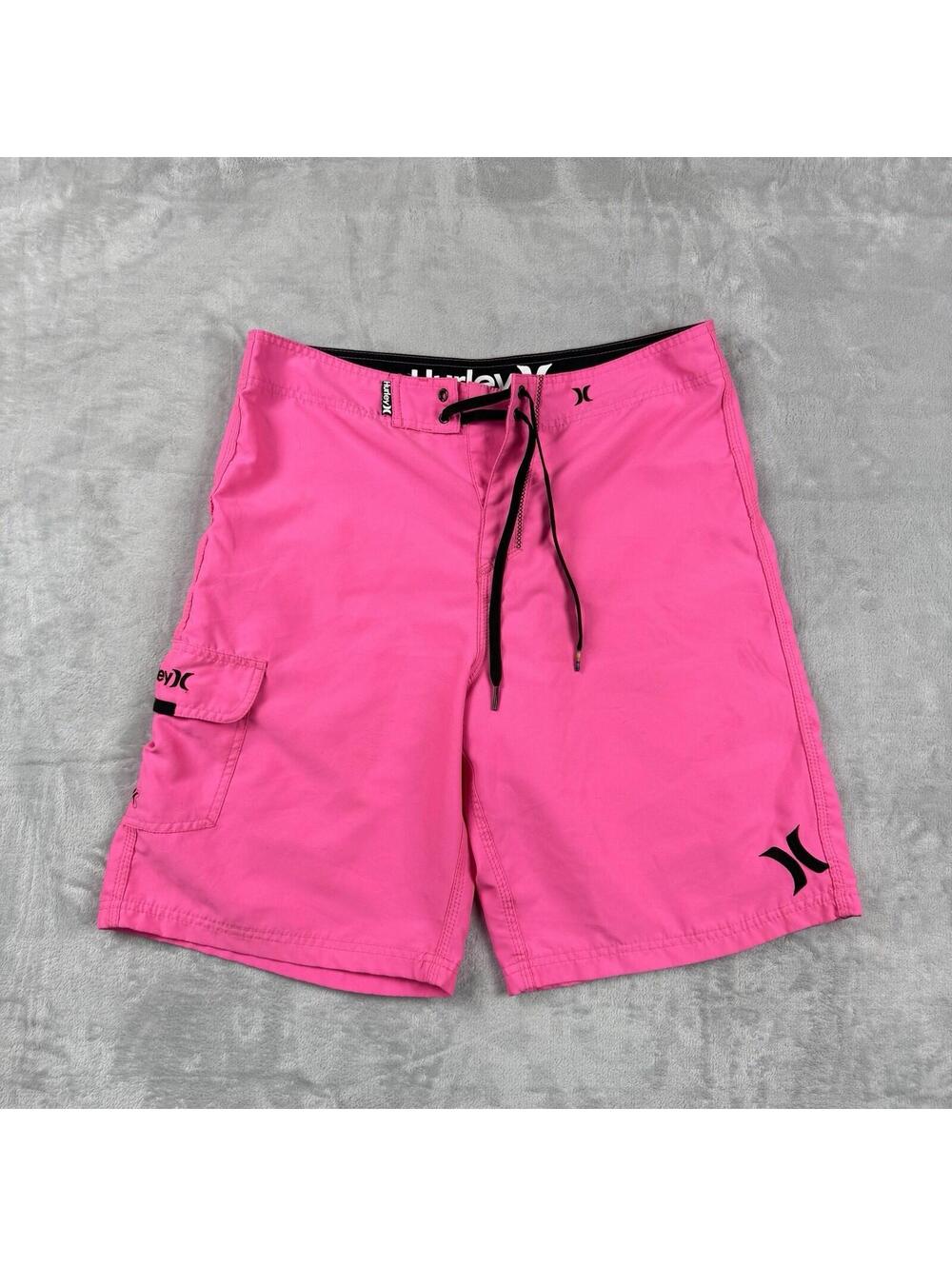 Hurley Phantom Board Shorts Neon Pink Surf Swim Trunks Men Size 32 Unlined Beach
